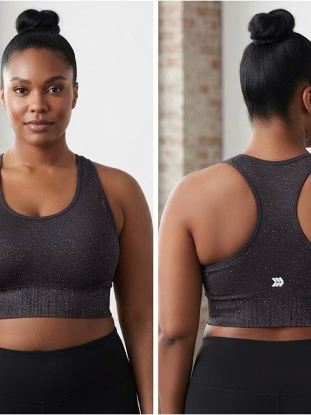all in motion Black Sparkle Racerback Sports Bra